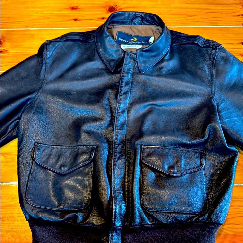 Brown Leather A-2 style jacket